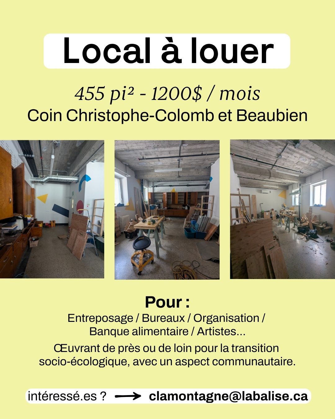 Photo du local de LA Balise. 